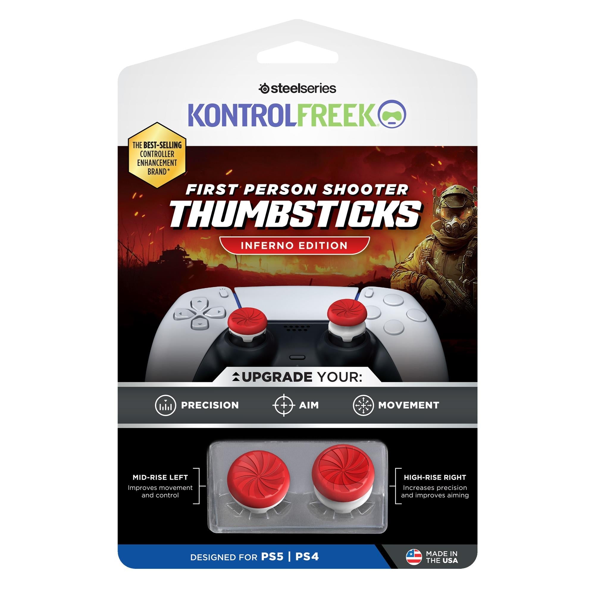 KontrolFreak FPS Inferno (Red/White) Kit for PlayStation