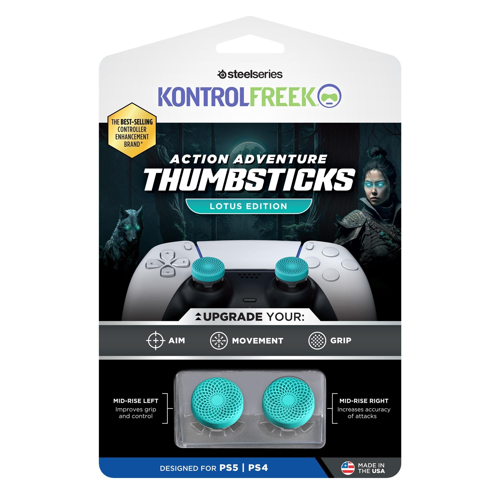 KontrolFreak Action Lotus (Teal Blue/Clear) Kit for PlayStation